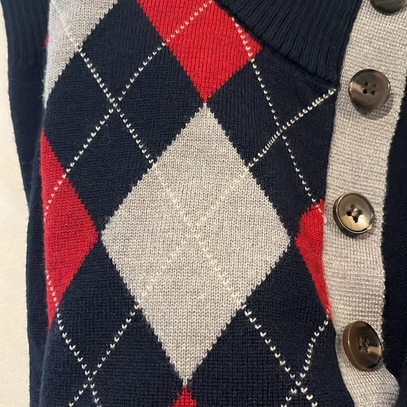 LIKE NEW CASHMERE Bobby Jones Classic Argyle Plaid Sweater 100% Merino Wool - Picture 6 of 7